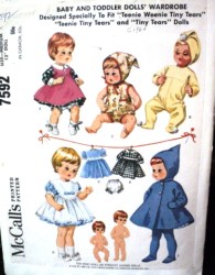 7592 64 12''TINY TEARS COAT,HOOD,DRESS,ROMPER,UNDIES PATTERN